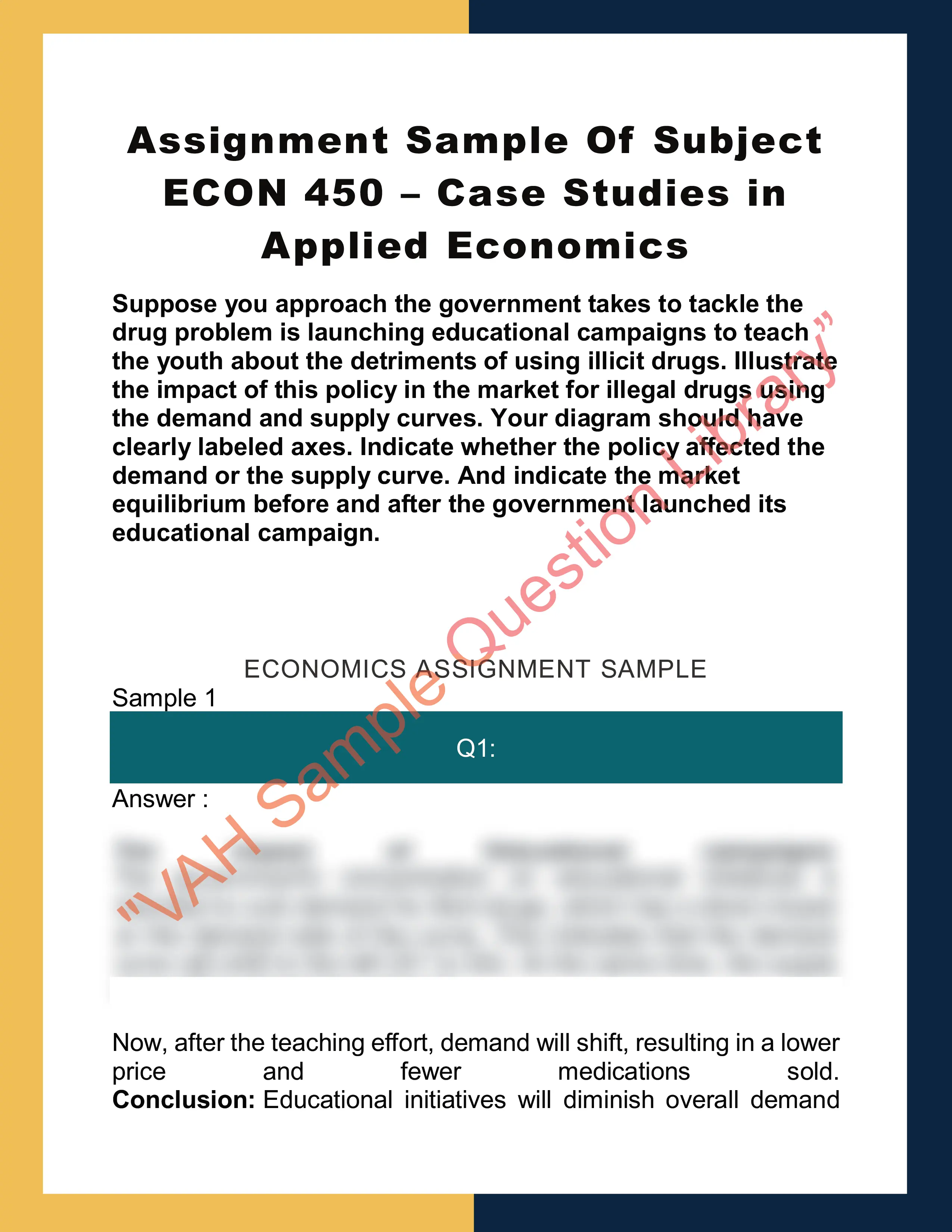 Assignment Sample Of Subject ECON 450 – Case Studies in Applied Economics 0